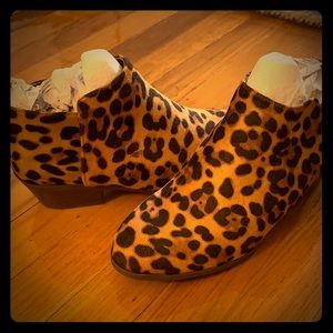 Leopard ankle booties
